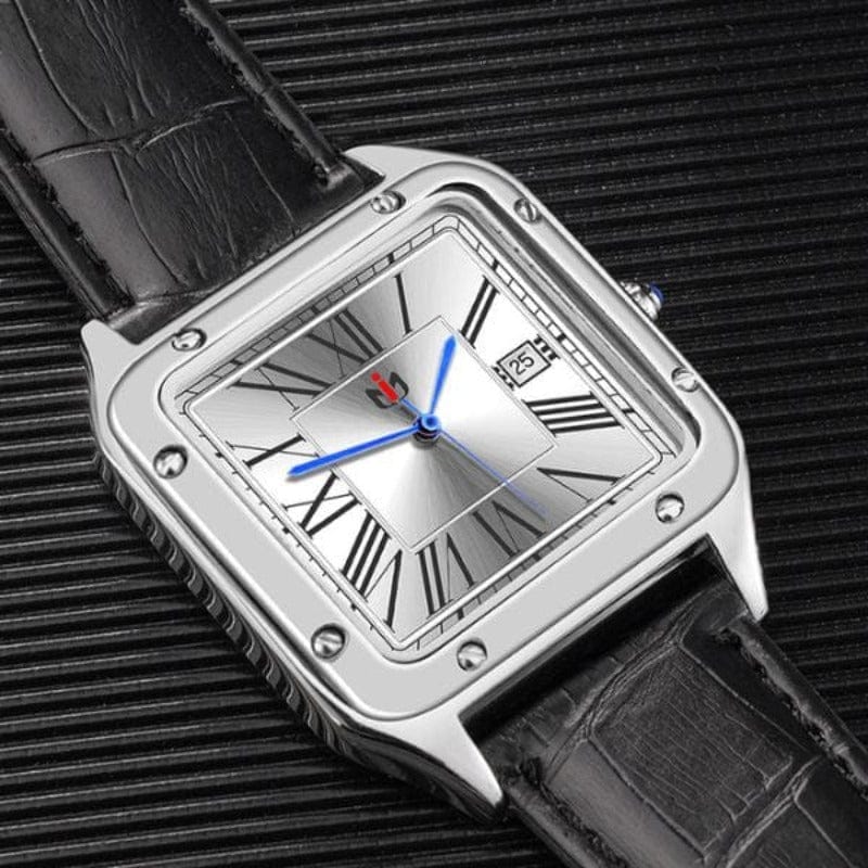 Montre Vintage Carrée avec Bracelet Cuir