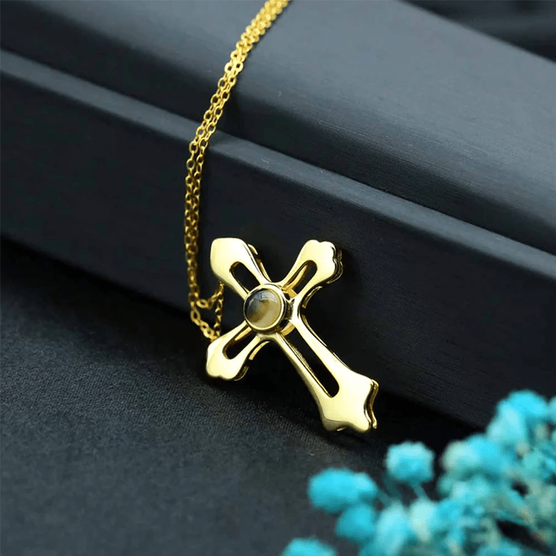 Collier Croix Personnalisé avec Photo