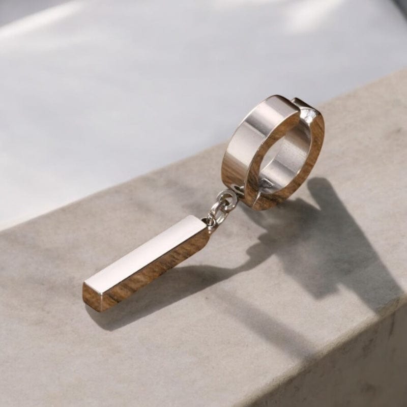 Boucles d'Oreilles Pendantes Barre argent