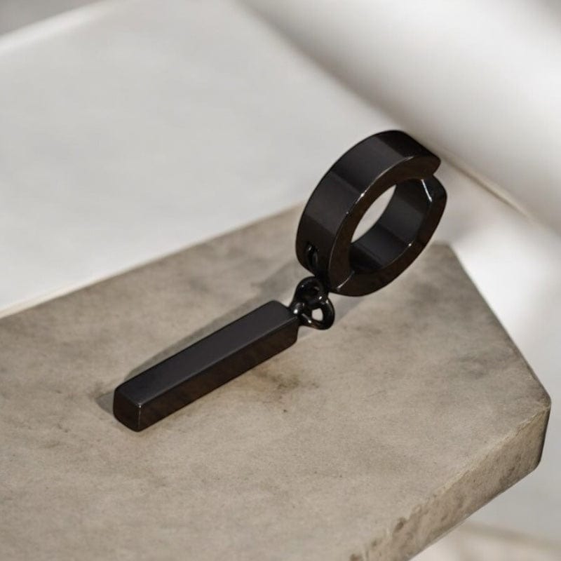 Boucles d'Oreilles Pendantes Barre noir