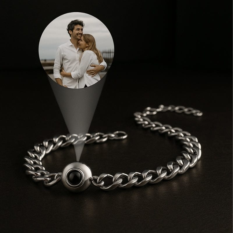 Bracelet photo personnalisé gourmette