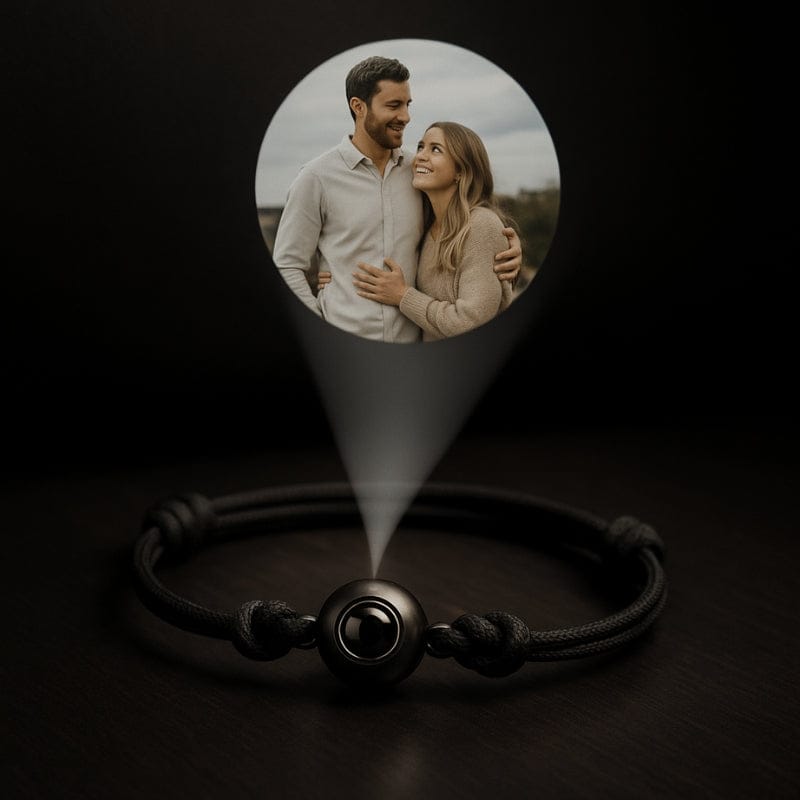 Bracelet photo cordon pour homme avec personnalisation offerte