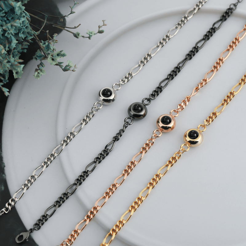 Bracelet Personnalisé avec photo argent noir or rose et or