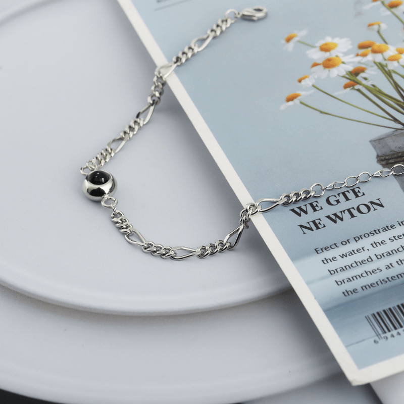 Bracelet Personnalisé avec photo argent posé