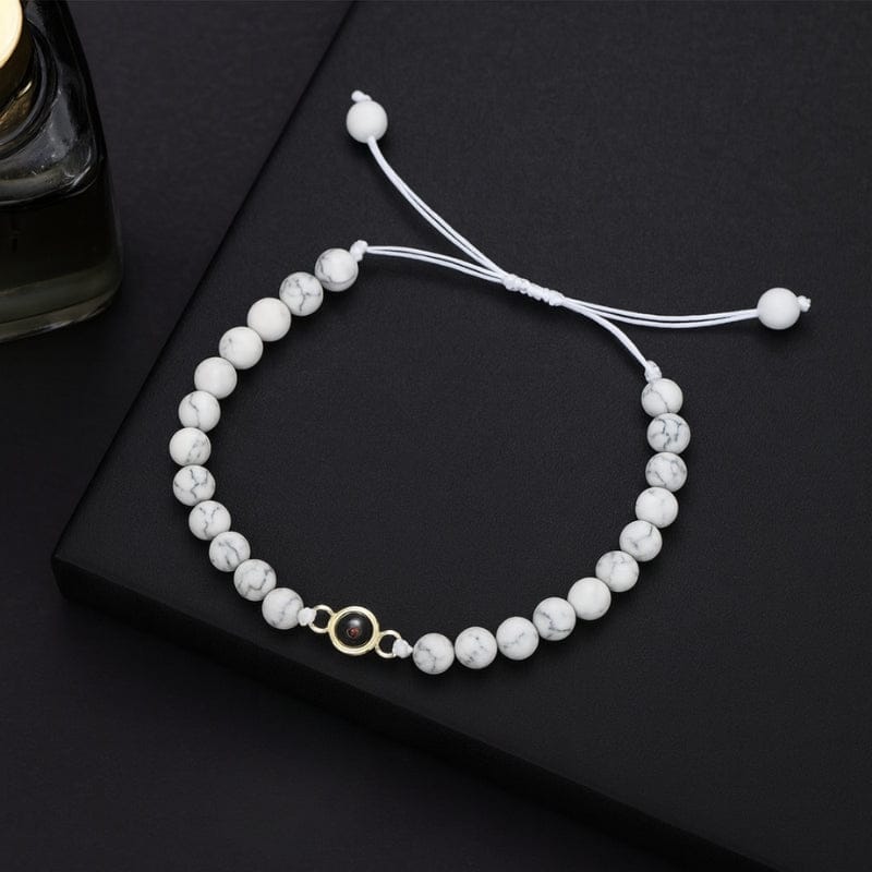 Bracelet avec photo personnalisable en perles pour homme et femme