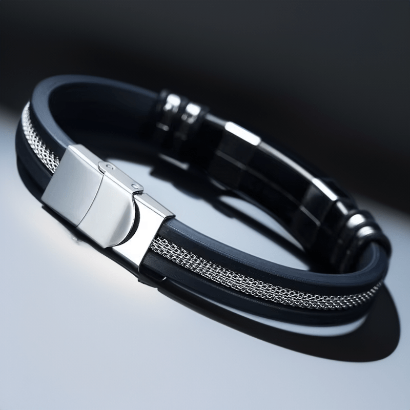 Bracelet acier inoxydable pour homme fermoir