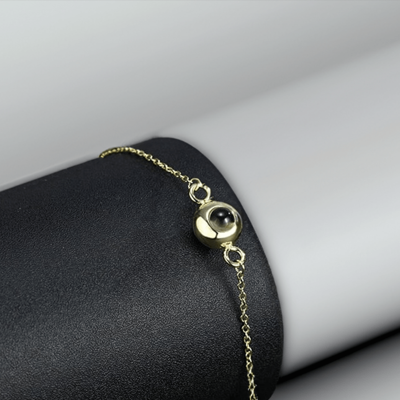 Bracelet avec photo personnalisé or