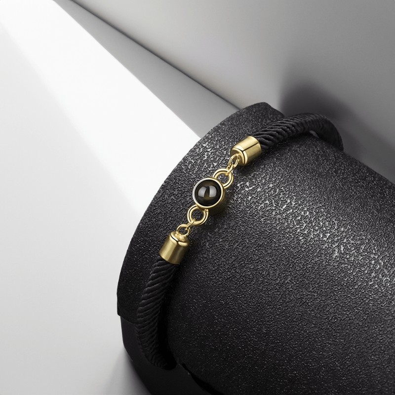 Bracelet gravure photo noir et or