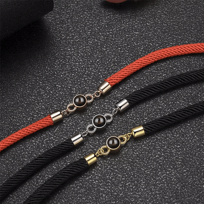 Bracelet gravure photo rouge noir et noir et or