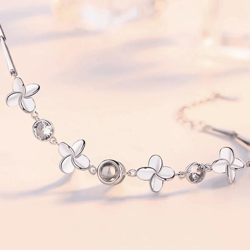 Bracelet photo personnalisé luxe argent