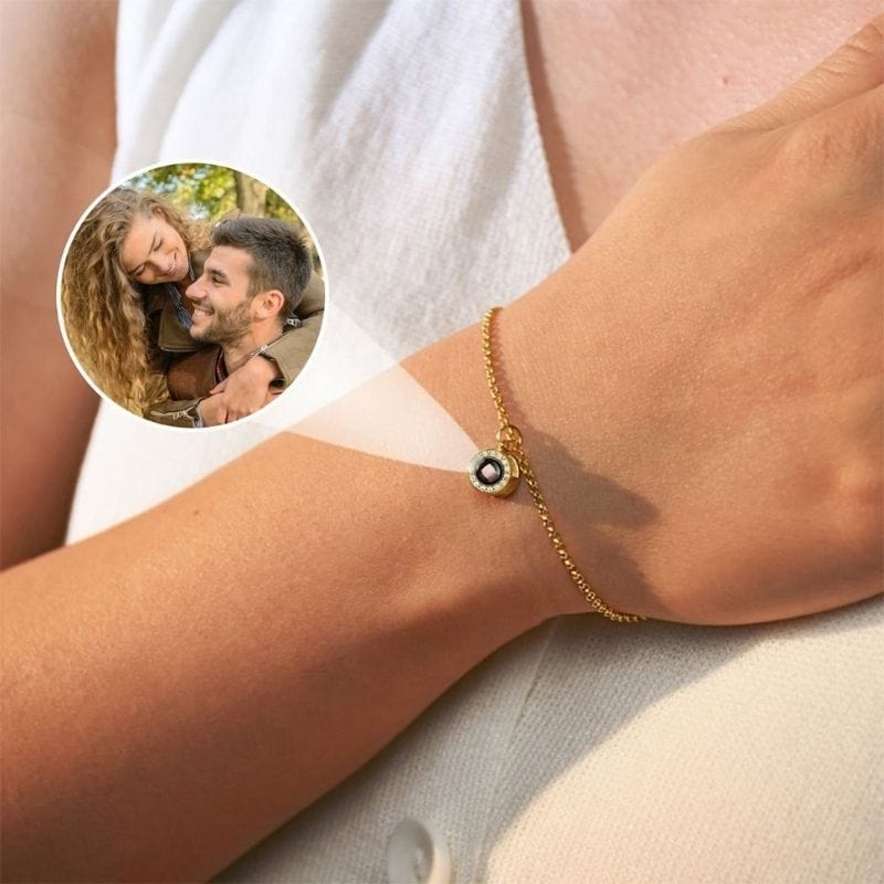 Bracelet photo projection luxe or porté