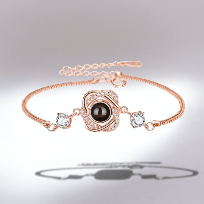 Bracelet projection photo en argent or rose