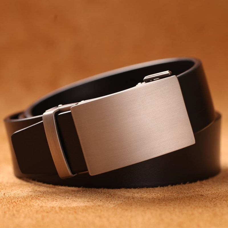 Ceinture homme cuir véritable enroulée, vue de la lanière