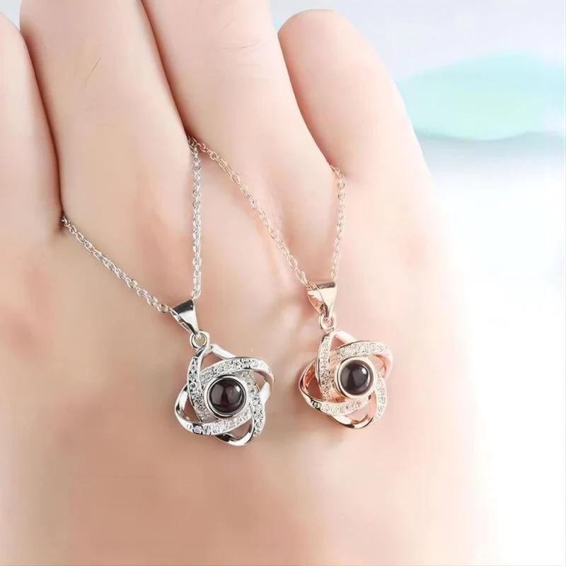 Collier Pendentif Photo Personnalisé argent et or rose