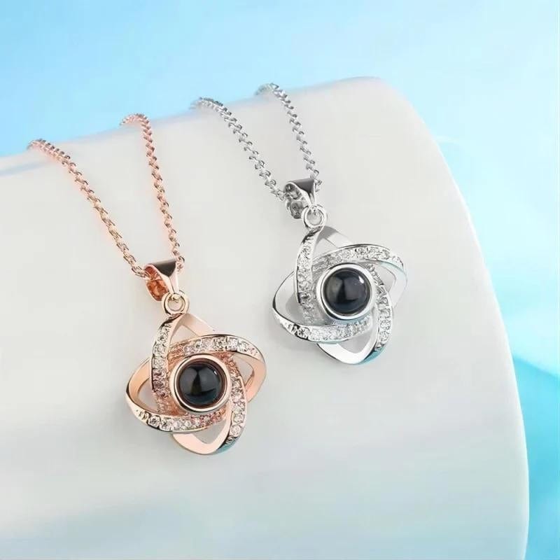 Collier Pendentif Photo Personnalisé or rose et argent