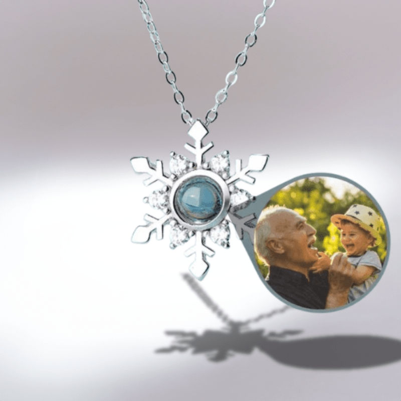 Collier Personnalisé Photo - Flocon de Neige argent