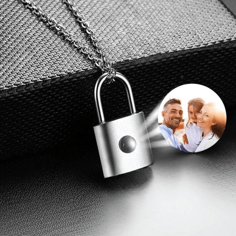 Collier Photo Cadenas Personnalisé argent posé