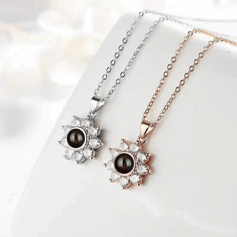 Collier avec Photo Personnalisé argent et or rose