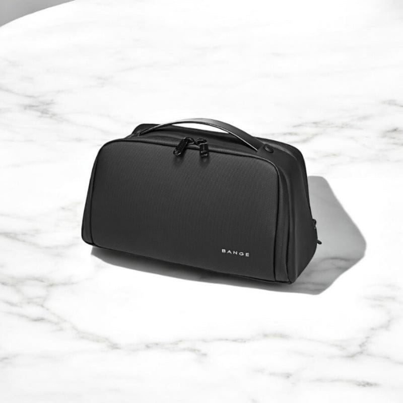 trousse de toilette rigide noire pour homme grand format imperméable