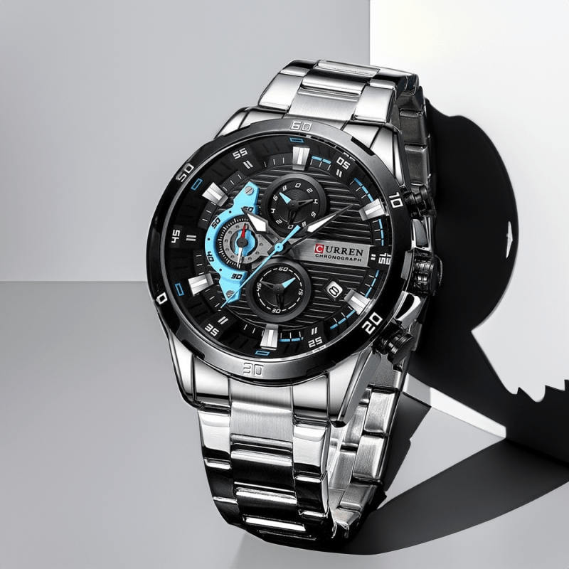 Montre Chronographe en Acier argent