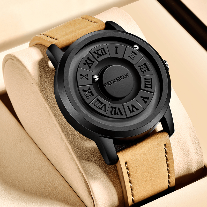 Montre Magnétique - Bracelet Cuir ou Acier cuir beige