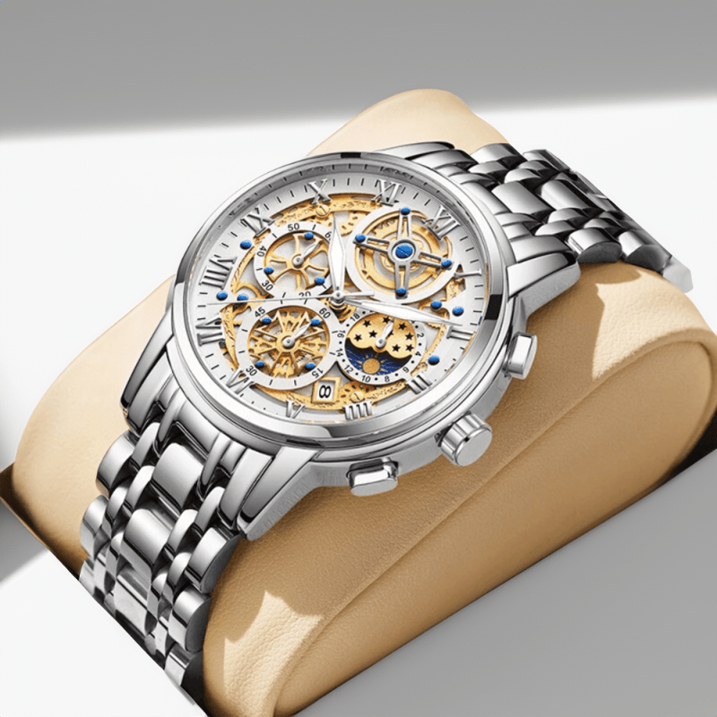 Montre Squelette Chronographe Luxe platinium