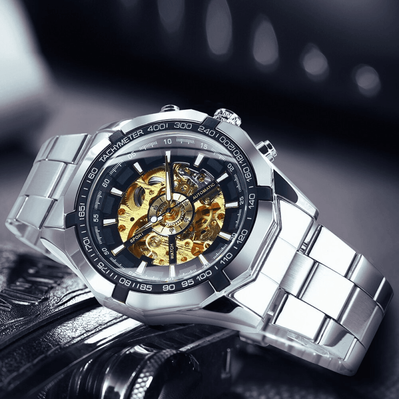 Montre Squelette Automatique Argent