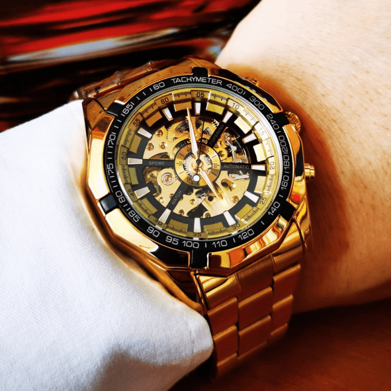 Montre Squelette Automatique Or