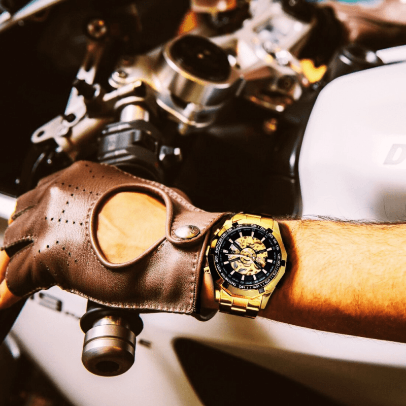 Montre Squelette Automatique Or