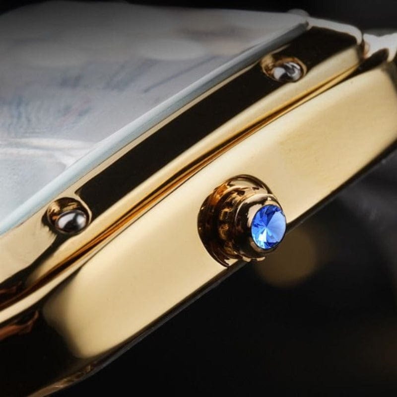 Montre Vintage Carrée avec Bracelet Cuir