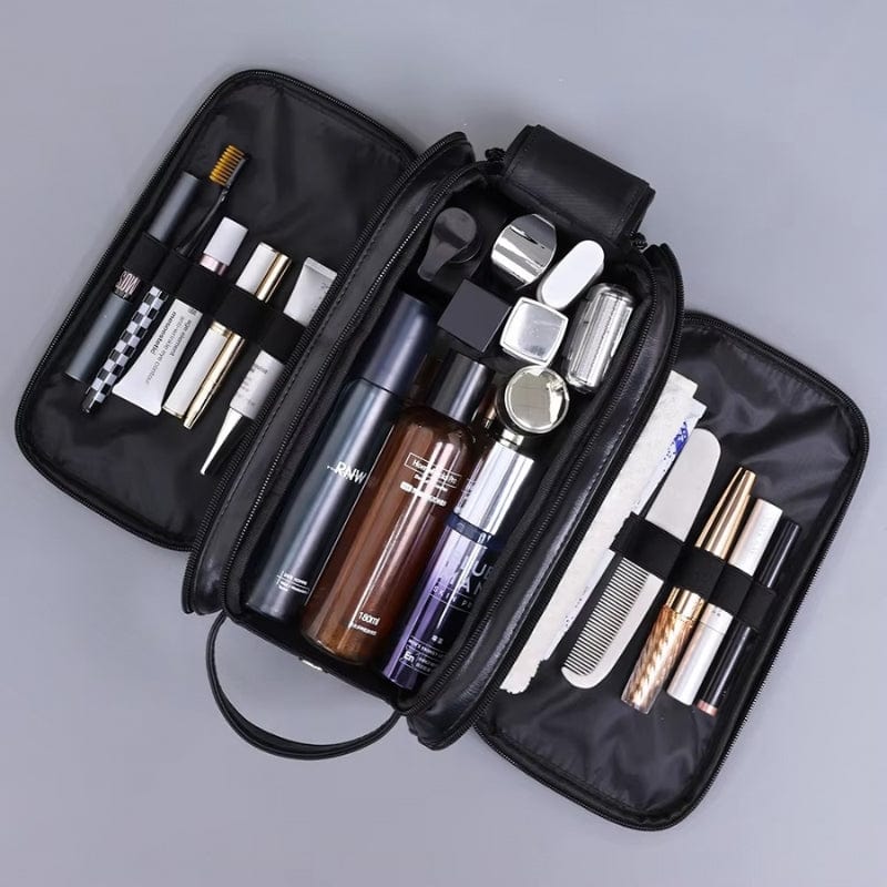 Grande trousse de toilette homme cuir organisateur pour voyage
