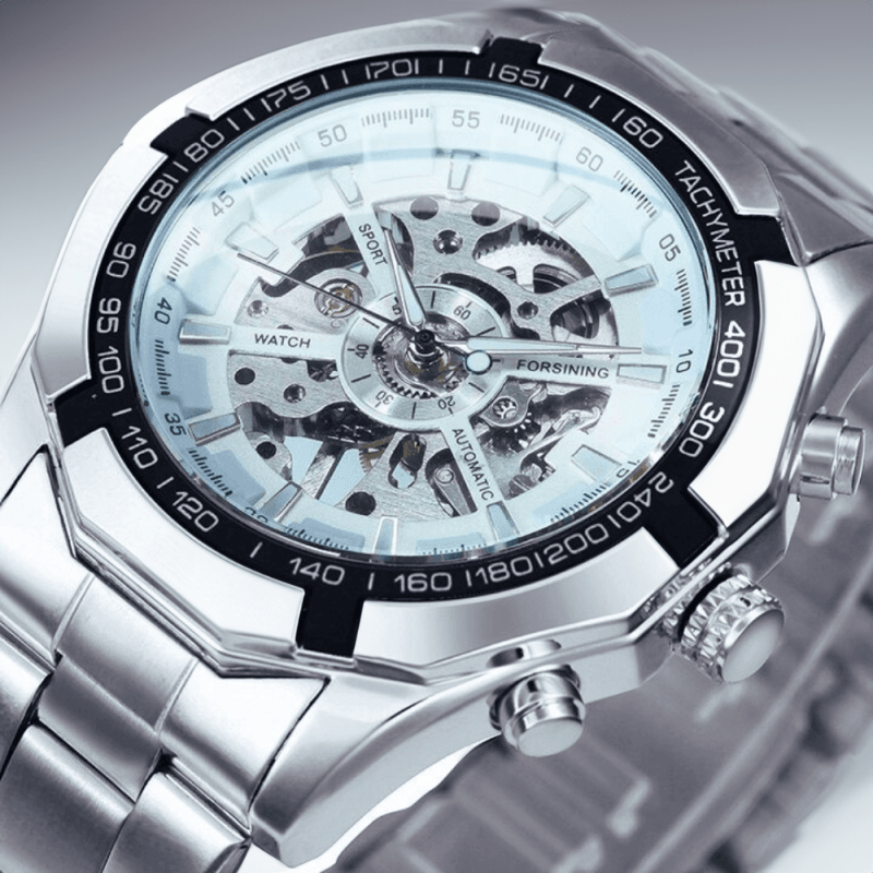 Montre Squelette Automatique Argent