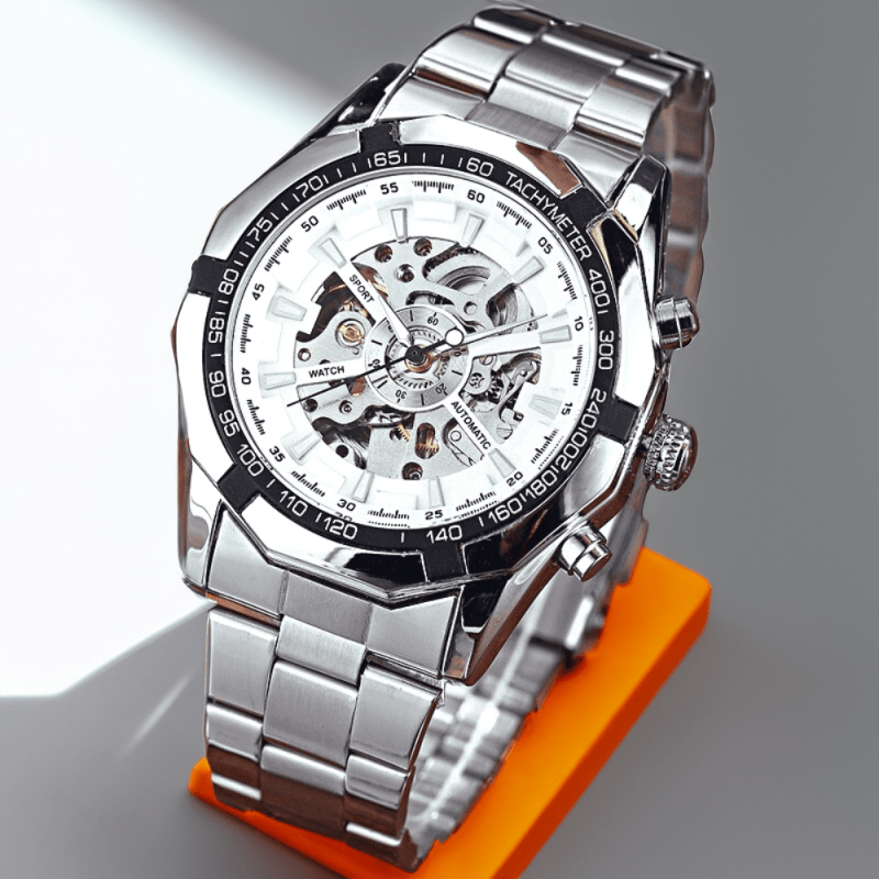 Montre Squelette Automatique Argent