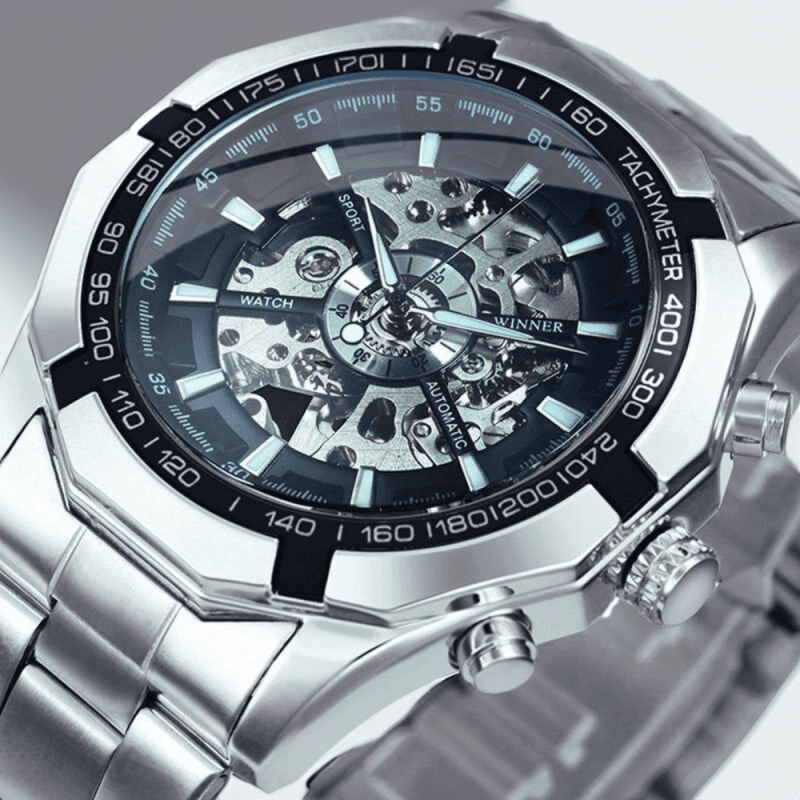 Montre Squelette Automatique Argent