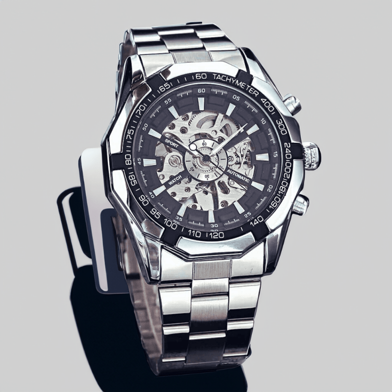 Montre Squelette Automatique Argent