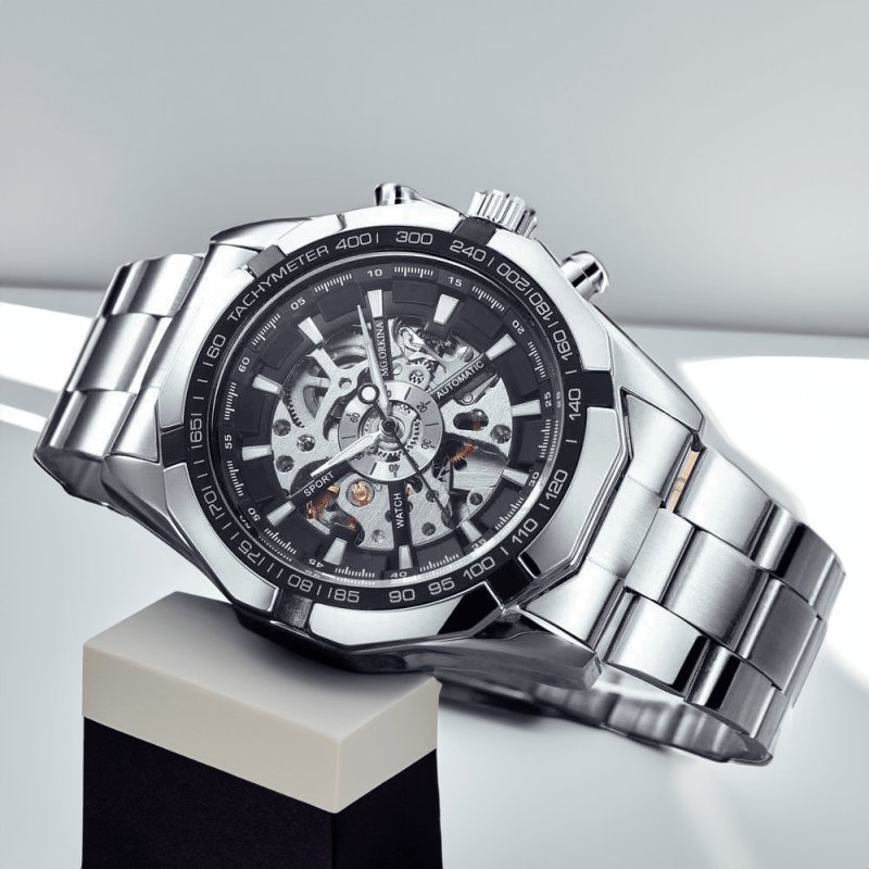 Montre Squelette Automatique Argent