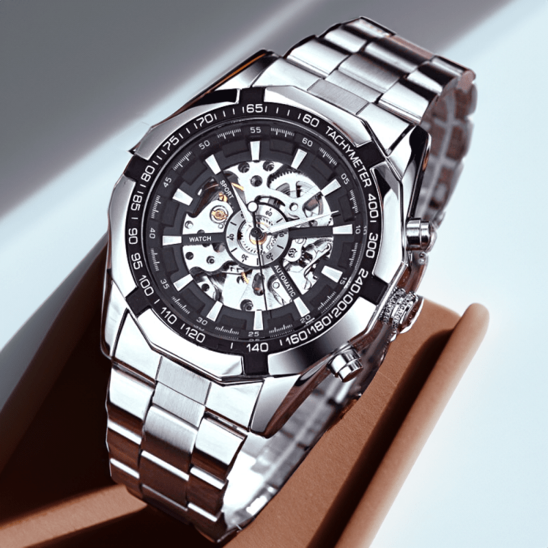 Montre Squelette Automatique Argent