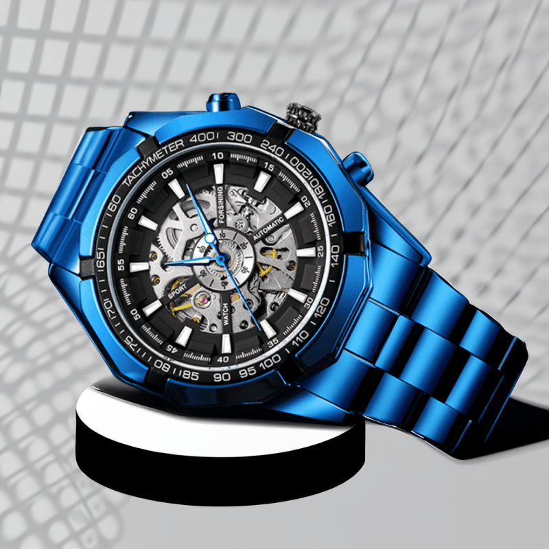 Montre Squelette Automatique Bleu