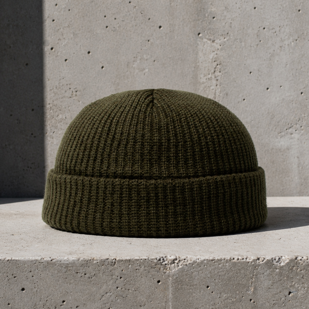 Bonnet marin homme kaki, teinte olive, court à revers