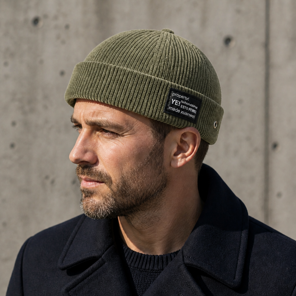 Des Finitions Exemplaires - Bonnet Pêcheur Homme Réglable en Velours Côtelé