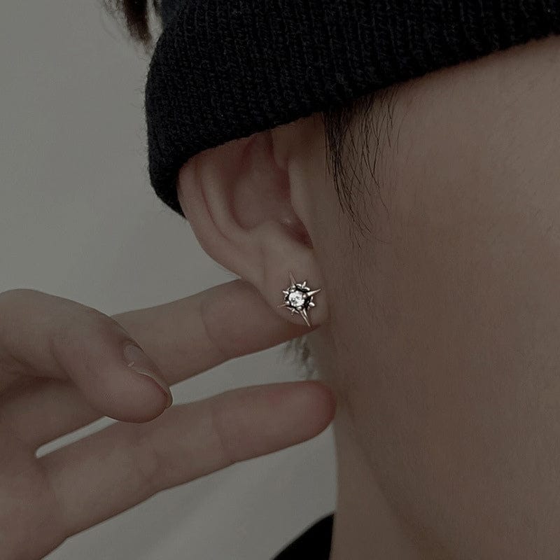 Boucles d'oreilles homme étoile design moderne bijoux masculins