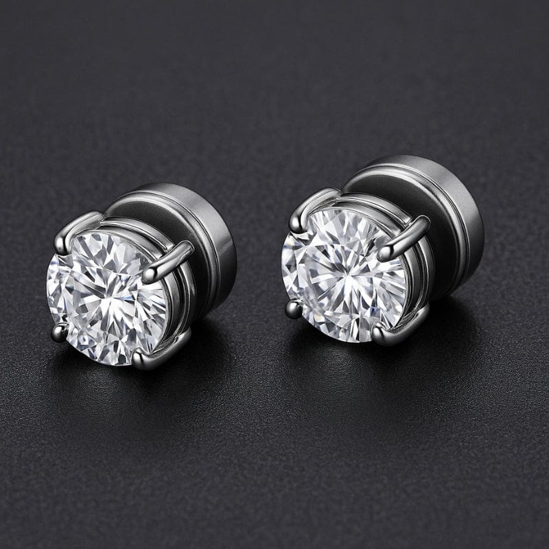 Boucles d'oreilles aimant homme diamant blanc sans perçage