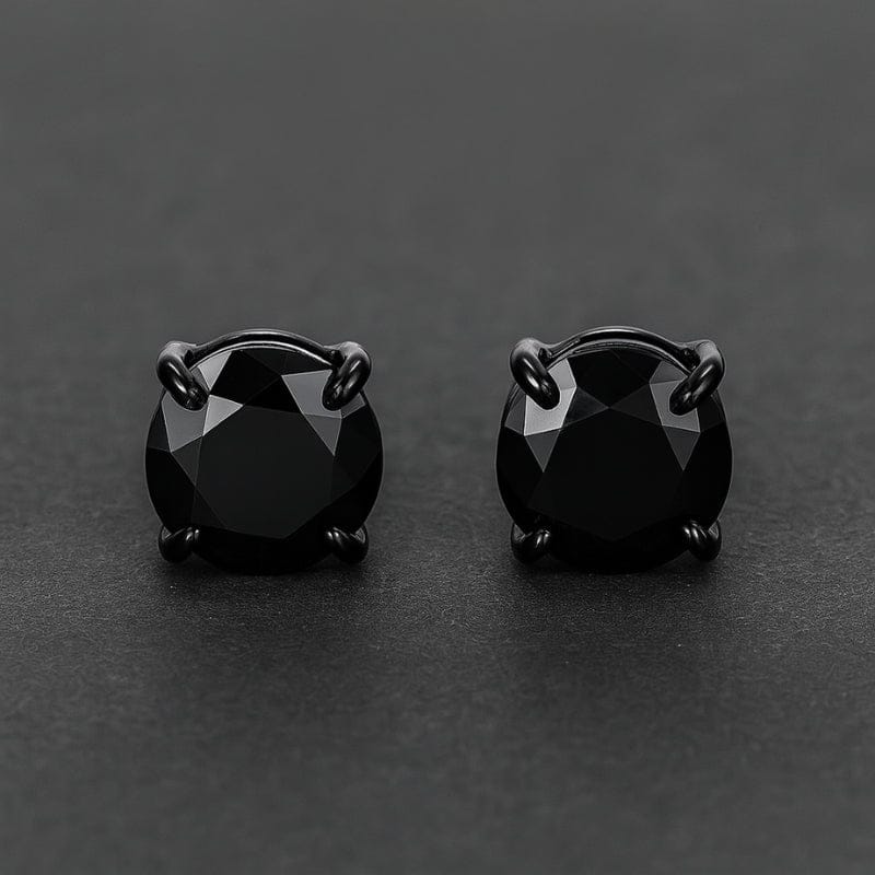 Boucles d'oreilles aimant homme diamant noir sans perçage