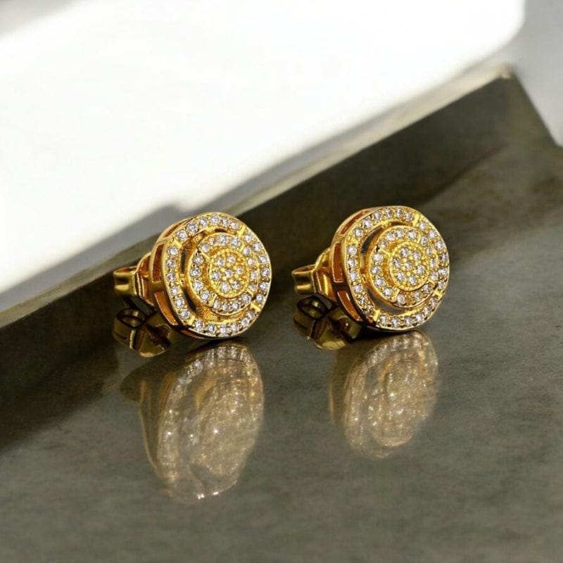 Boucles d'oreilles homme diamant rond brillant