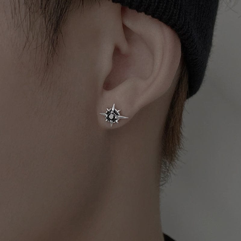 Boucle d'oreille homme design étoile détail bijou moderne
