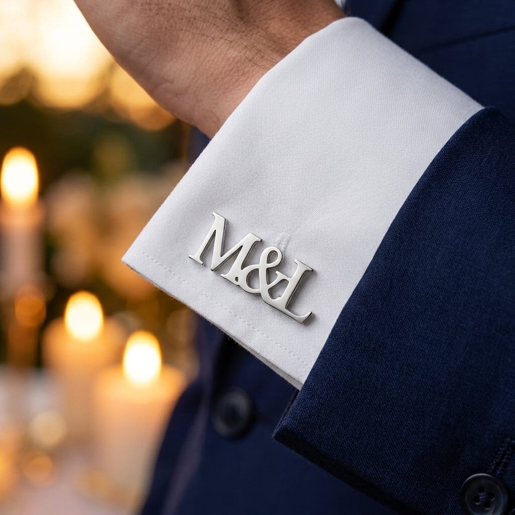 Boutons de manchette mariage personnalisés