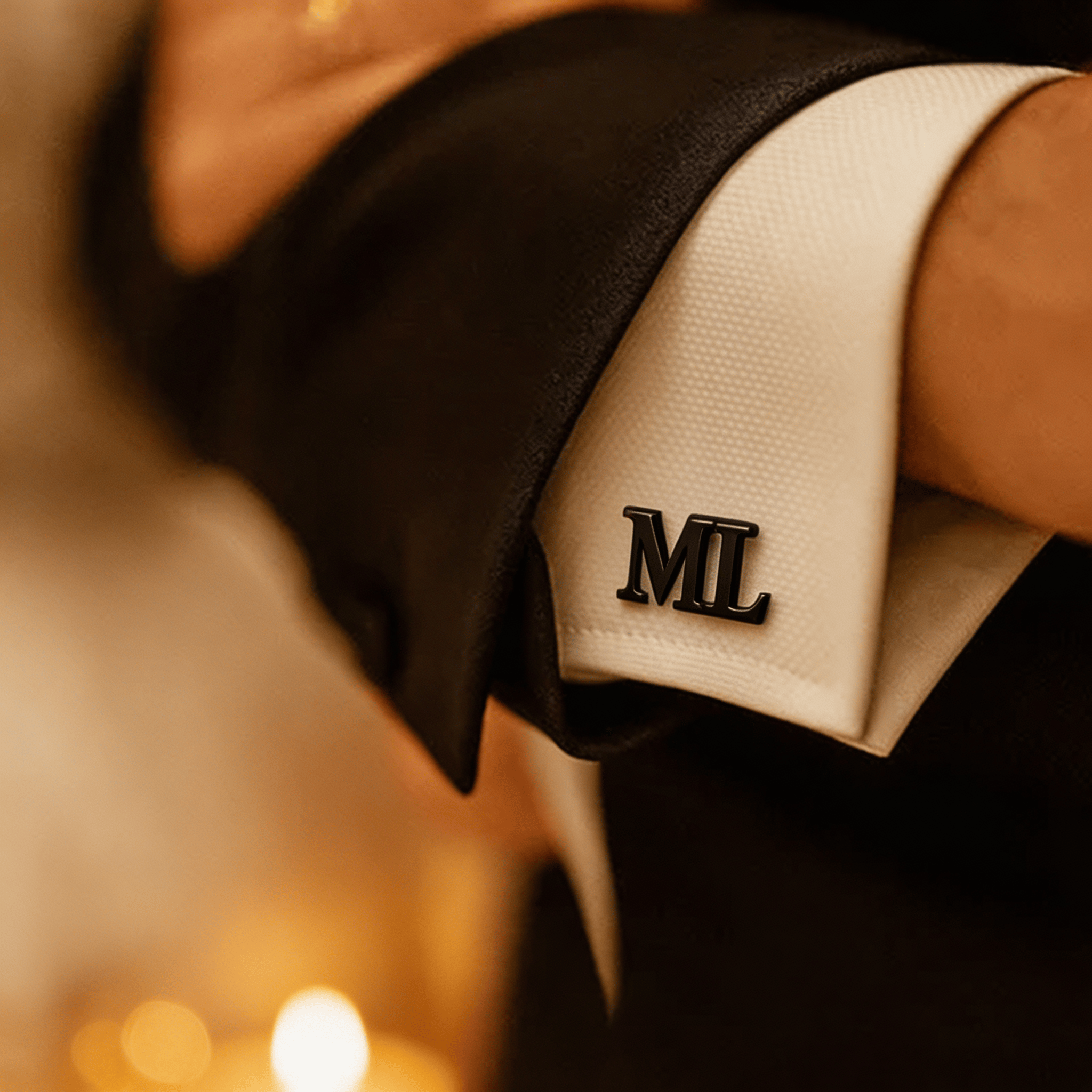 boutons de manchette de chemise personnalisés noirs