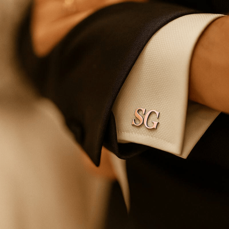 boutons de manchette initiales pour mariage