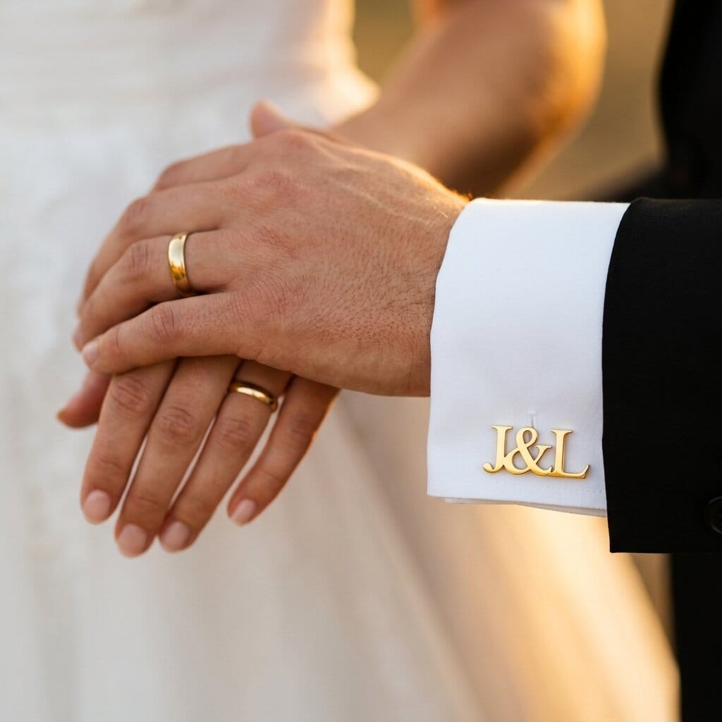 Boutons de manchette mariage personnalisés