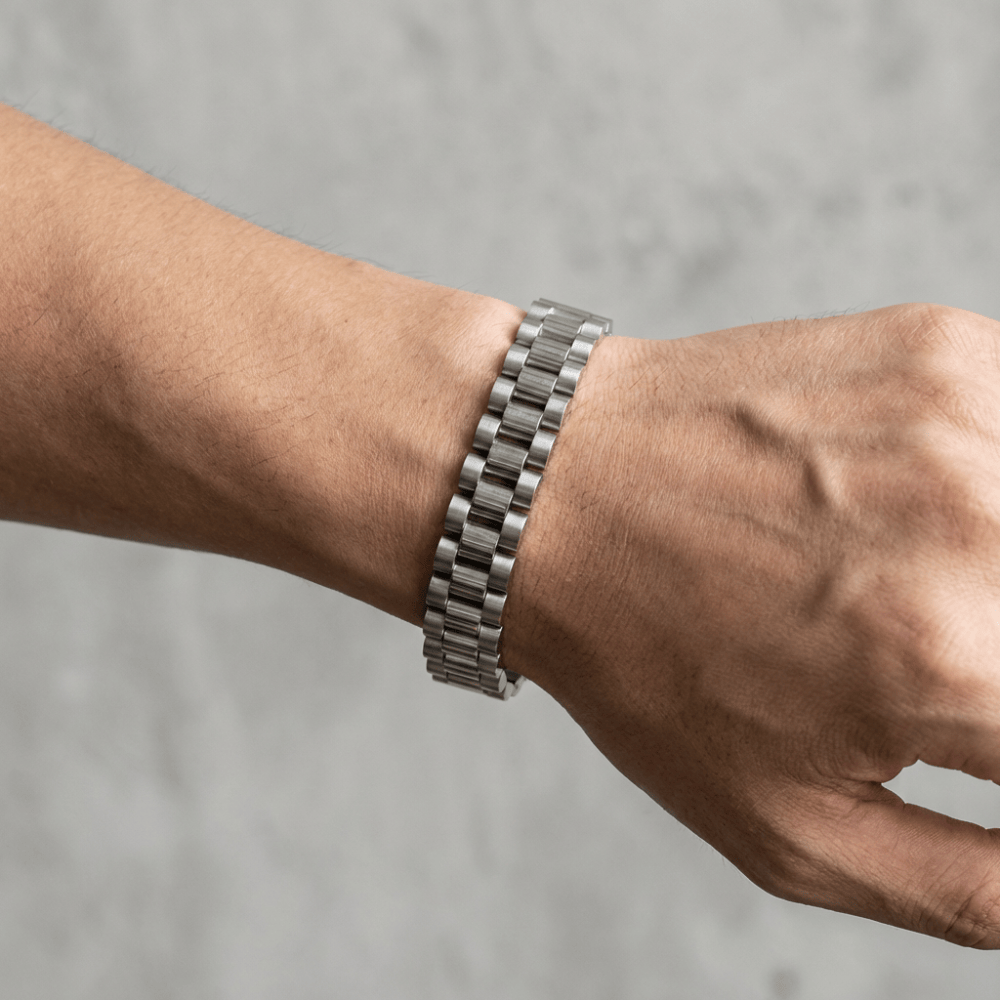 Bracelet maille gourmette homme argent acier inoxydable